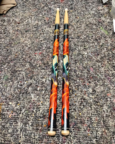 Flame skull design pair drum - skull,