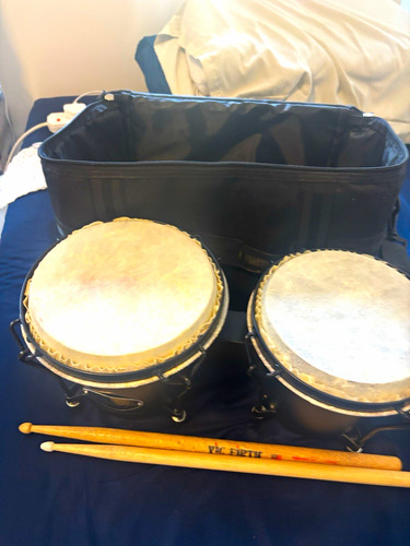 Bongo drum pair set with - pair,
